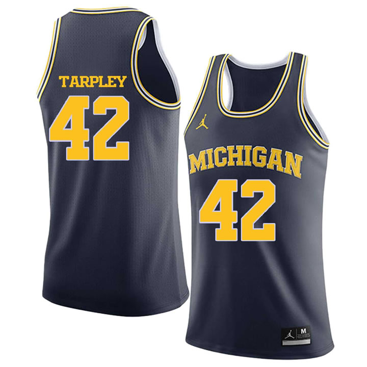 University of Michigan 42 Roy TARPLEY Navy College Basketball Jersey Dzhi